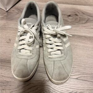 Gray and white adidas